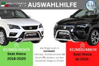 Frontbügel Edelstahl schwarz für Seat Ateca Bj18-20 Ø63mm Frontschutzbügel
