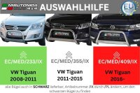 Frontbügel Edelstahl schwarz für VW Tiguan AD1 Bj.2016- Ø63mm Frontschutzbügel mit Gutachten