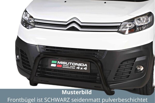 Frontbügel Edelstahl schwarz für Citroen Jumpy ab 2016 Ø63mm mit Gutachten