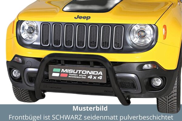 Frontbügel Edelstahl schwarz für Jeep Renegade Trailhawk 63mm mit Gutachten