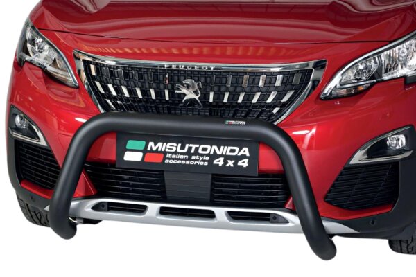 Frontbügel Edelstahl schwarz für Peugeot 3008 ab 2018 76mm m. mit Gutachten