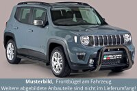 Frontbügel Edelstahl schwarz für Jeep Renegade ab 2018 76mm m. mit Gutachten