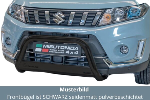 Frontbügel Edelstahl schwarz für Suzuki Vitara ab 2019 63mm mit Gutachten