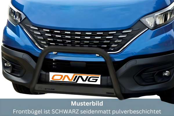 Frontbügel Edelstahl schwarz für Iveco Daily ab 2019 63mm mit Gutachten