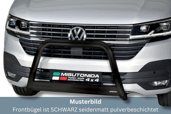 Frontbügel Edelstahl schwarz für VW T6.1 2019 - 63mm mit Gutachten Frontschutzbügel