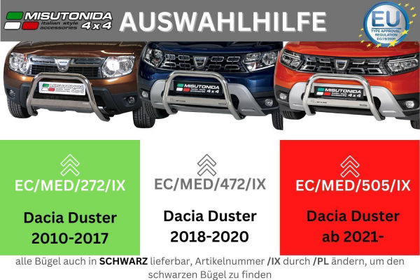 Frontschutzbügel für Dacia Duster II 2021 - 63mm Edelstahl