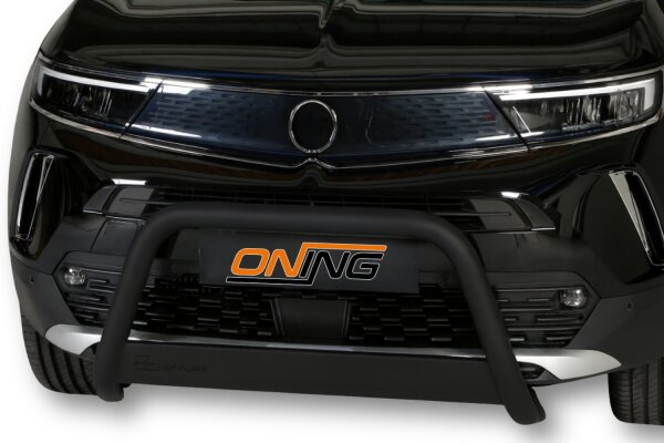 Frontbügel Edelstahl schwarz für Opel Mokka 2021- 63mm Frontschutzbügel Gutachten