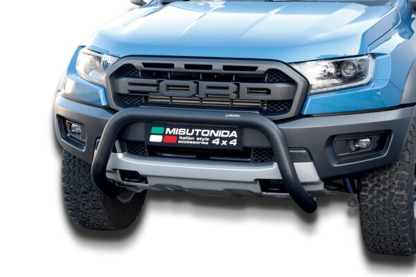 Frontbügel Edelstahl schwarz für Ford Raptor 2019 - 76mm