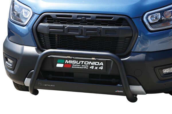 Frontbügel Edelstahl schwarz für Ford Transit Trail 2020 - Ø63mm mit Gutachten