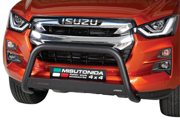 Frontbügel Edelstahl schwarz für Isuzu D-Max 2020 - 63mm mit EG mit Gutachten