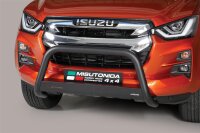 Frontbügel Edelstahl schwarz für Isuzu D-Max 2020 - 63mm mit EG mit Gutachten