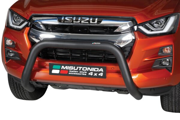 Frontbügel Edelstahl schwarz für Isuzu D-Max 2020 - 76mm