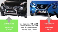 Frontbügel Edelstahl schwarz für Nissan Juke 2 2020 - 63mm mit Gutachten