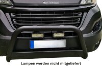Frontbügel Edelstahl schwarz für Citroen Jumper Maxi 2014- 63mm mit Gutachten + Lampenhalter
