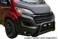 Frontbügel Edelstahl schwarz für Citroen Jumper Maxi 2014- 63mm mit Gutachten + Lampenhalter