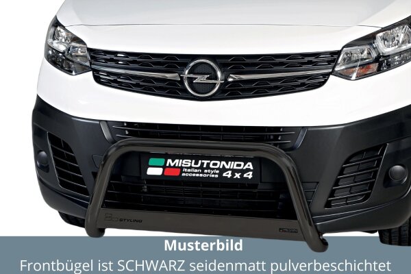 Frontbügel Edelstahl schwarz für Opel Vivaro C 2019 - 63mm Frontschutzbügel mit Gutachten