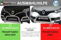 Frontbügel Edelstahl für Renault Captur 2018 - 63mm Frontschutzbügel