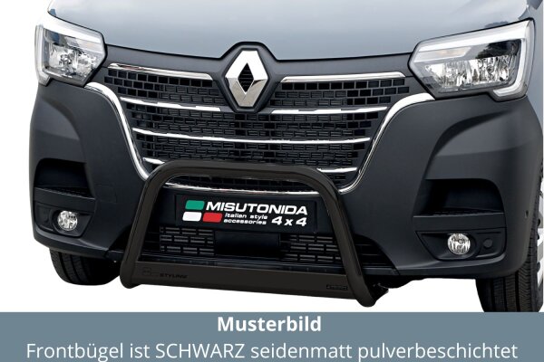 Frontbügel Edelstahl schwarz für Renault Master 2019 - 63mm
