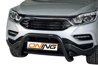 Frontbügel Edelstahl schwarz für Ssangyong Rexton & Musso 2018 - 76mm EG-mit Gutachten