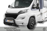 Frontschutzbügel SCHWARZ mit Blech - Fiat Ducato Camper (2006 - 2014 - 2016 -)