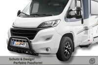Frontschutzbügel SCHWARZ mit Blech für Fiat Ducato Camper (2006 - 2024)