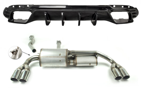 Ulter Sportauspuff Duplex für ALFA ROMEO Giulia 2.0T 147kW Ø80 Edelstahl