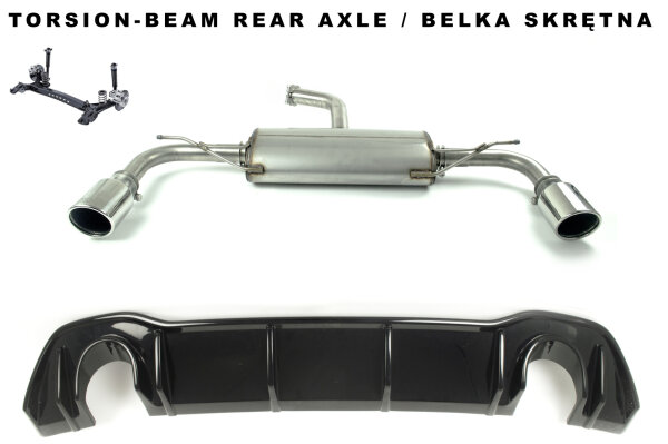 Ulter Sportauspuff Duplex für VW GOLF VIII 8 1,5 TSI 96kW Ø100 Edelstahl