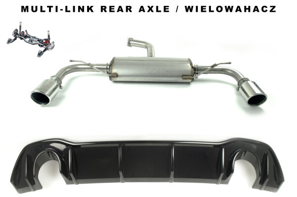 Ulter Sportauspuff Duplex für VW GOLF VIII 8 1.5 TSI 110kW Ø100 Edelstahl