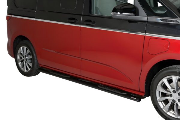 Schwellerrohre SCHWRZ oval mit Tritt für VW T7 Multivan Edelstahl mit TÜV