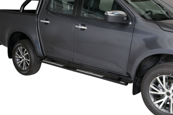 Schwellerrohre Design Schwarz für ISUZU D-Max Bj.2024- Doppelkabine mit TÜV