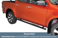 Schwellerrohre oval mit Tritt SCHWARZ für ISUZU...
