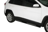 Schwellerrohre Design SCHWARZ für Jeep Cherokee KL ab Bj.14- Edelstahl mit TÜV