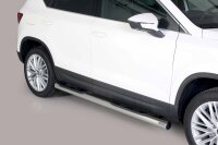 Schwellerrohre mit Tritt für SEAT Ateca ab Bj. 21- Edelstahl Ø76mm mit TÜV