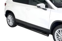 Schwellerrohre SCHWARZ mit Tritt für SEAT Ateca ab Bj. 21- Edelstahl Ø76mm mit TÜV