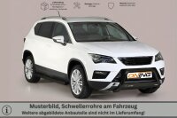 Schwellerrohre SCHWARZ mit Tritt für SEAT Ateca ab Bj. 21- Edelstahl Ø76mm mit TÜV