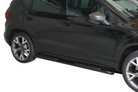 Schwellerrohre SCHWARZ oval mit Tritt für SEAT Ateca...