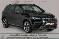 Schwellerrohre SCHWARZ oval mit Tritt für SEAT Ateca...