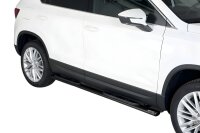 Schwellerrohre SCHWARZ oval mit Tritt für SEAT Ateca ab Bj. 21- Edelstahl mit TÜV