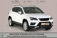 Schwellerrohre SCHWARZ oval mit Tritt für SEAT Ateca ab Bj. 21- Edelstahl mit TÜV