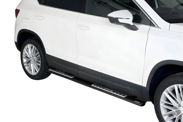 Schwellerrohre SCHWARZ Design für SEAT Ateca ab Bj. 21- Edelstahl mit TÜV