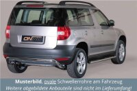 Schwellerrohre oval mit Tritt für SKODA Yeti 5L 2014> Edelstahl mit TÜV