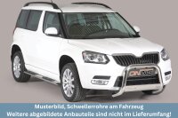 Schwellerrohre oval mit Tritt für SKODA Yeti 5L 2014> Edelstahl mit TÜV