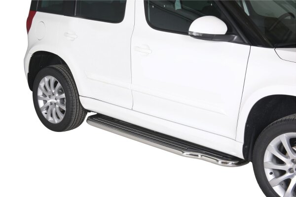 Trittbretter Schwellerrohre für SKODA Yeti 5L 2014> Edelstahl Ø50mm TÜV