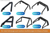 Überrollbügel SCHWARZ MATT für NISSAN Navara D40 Double Cab (Doppelkabine) 2010 > Ø 76 mm Edelstahl V2A TÜV Teilegutachten