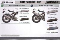SilMotor Carbon Auspuff untenliegend für DUCATI 750SS (-97) | S01022112R/L