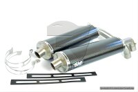 SilMotor Slip-on Auspuffpaar oval VA/Kohlefaser mit...