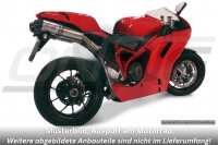 SilMotor 2-1-2 Komplettanlage oval Titan/VA, mit Kohlefaser-Endkappen für DUCATI 848 / 1098/R/S mit Kat (Euro 3)