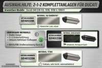 SilMotor 2-1-2 Komplettanlage oval Titan/VA, mit Kohlefaser-Endkappen für DUCATI 848 / 1098/R/S mit Kat (Euro 3)