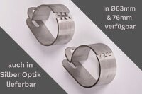 2x Schelle Scheinwerfer Halterung Edelstahl Ø 76mm SCHWARZ Frontbügel Frontschutzbügel