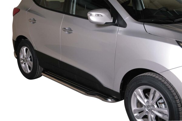 Trittbretter Schwellerrohre für HYUNDAI IX35 LM 2010> Edelstahl Ø50mm TÜV